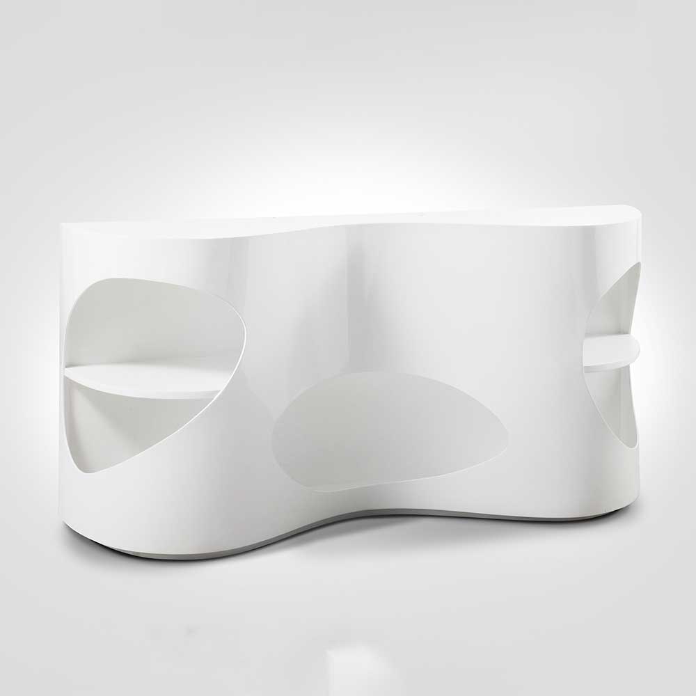 Weißes Design Hochglanzregal mit 5 Fächern - Scarula