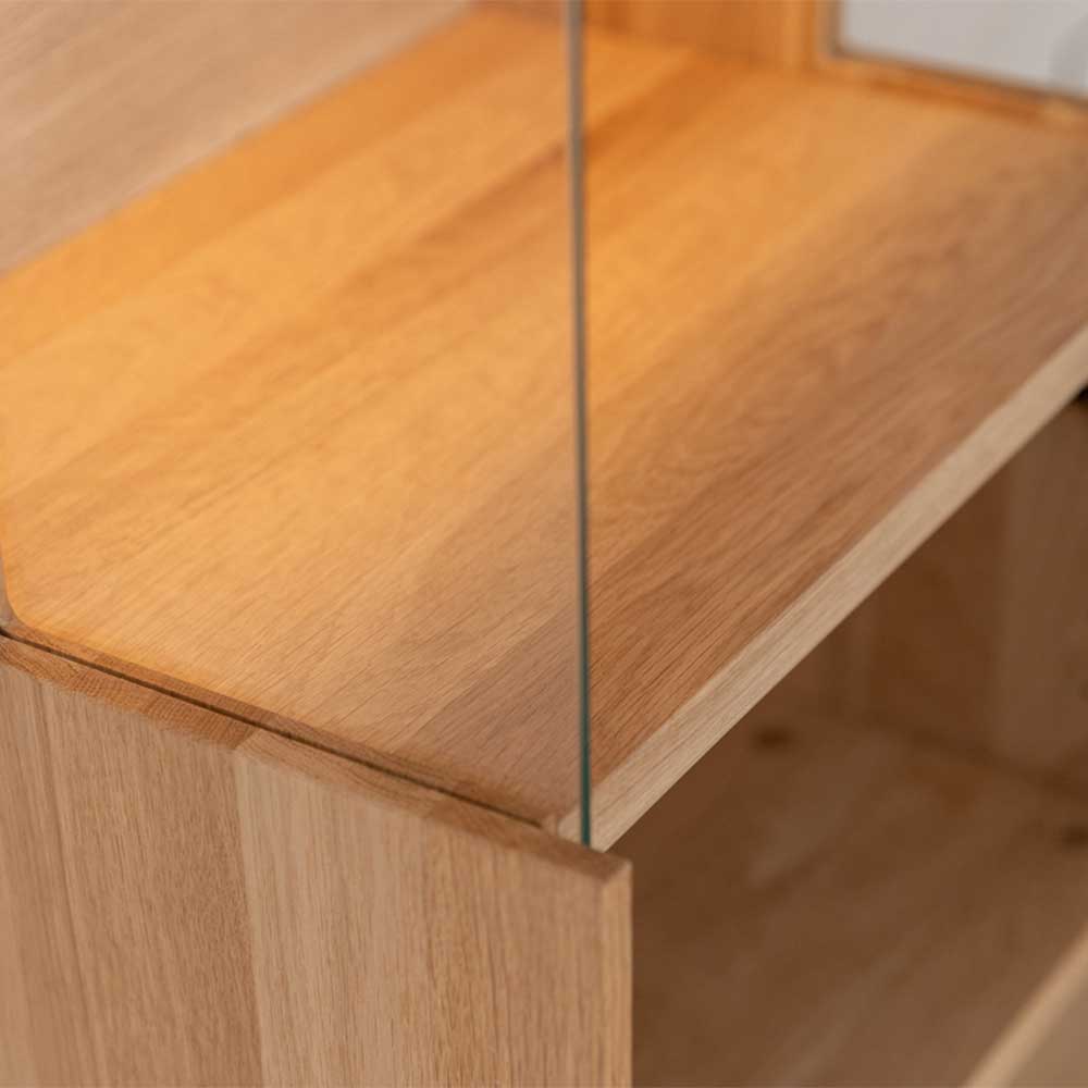Massivholz Hängevitrine mit LED Beleuchtung - Eribella
