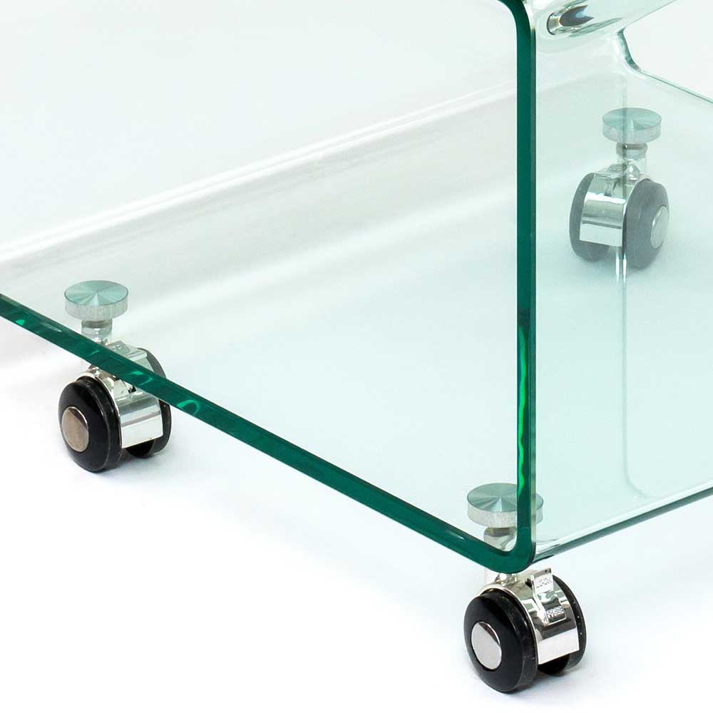 40x60x40 Glastisch auf Rollen modern - Heuser