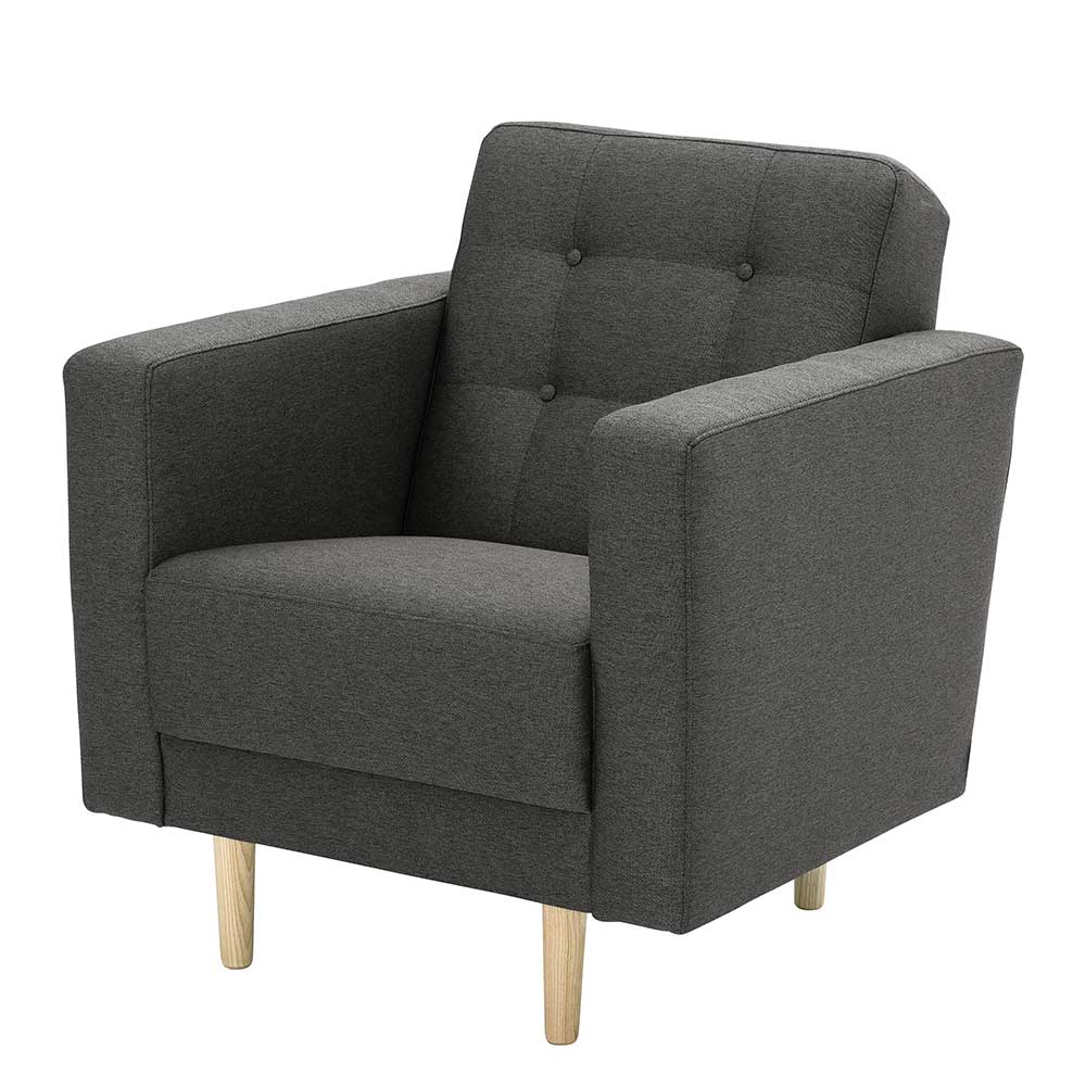 Retro-Sessel in Anthrazit und Esche - Durai
