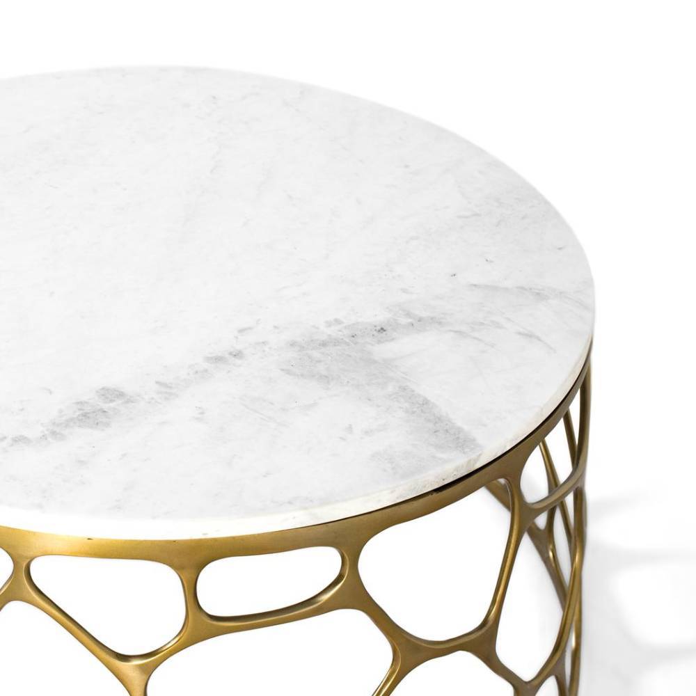 Wohnzimmer Marmortisch mit Alu Ringgestell - Facheto