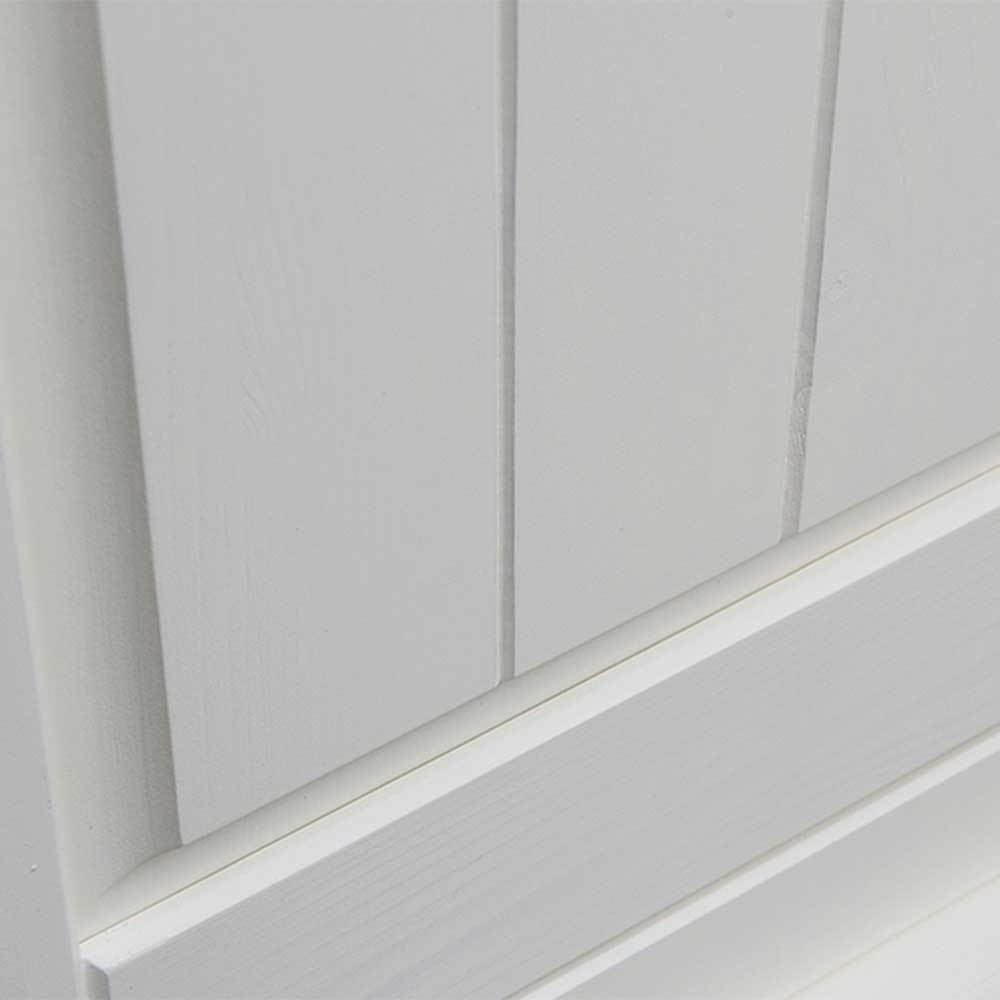 3-türiger Landhaus Kleiderschrank in Weiß lackiert - Indico