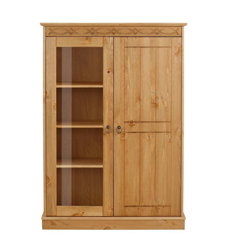 Landhaus Highboard Vitrine aus Kiefer - Goro