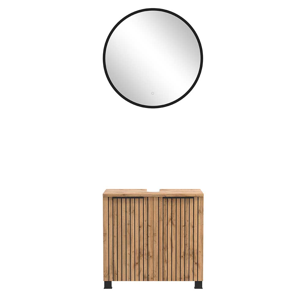 Badezimmermöbel Waschtisch & LED Spiegel - Crystoga (zweiteilig)