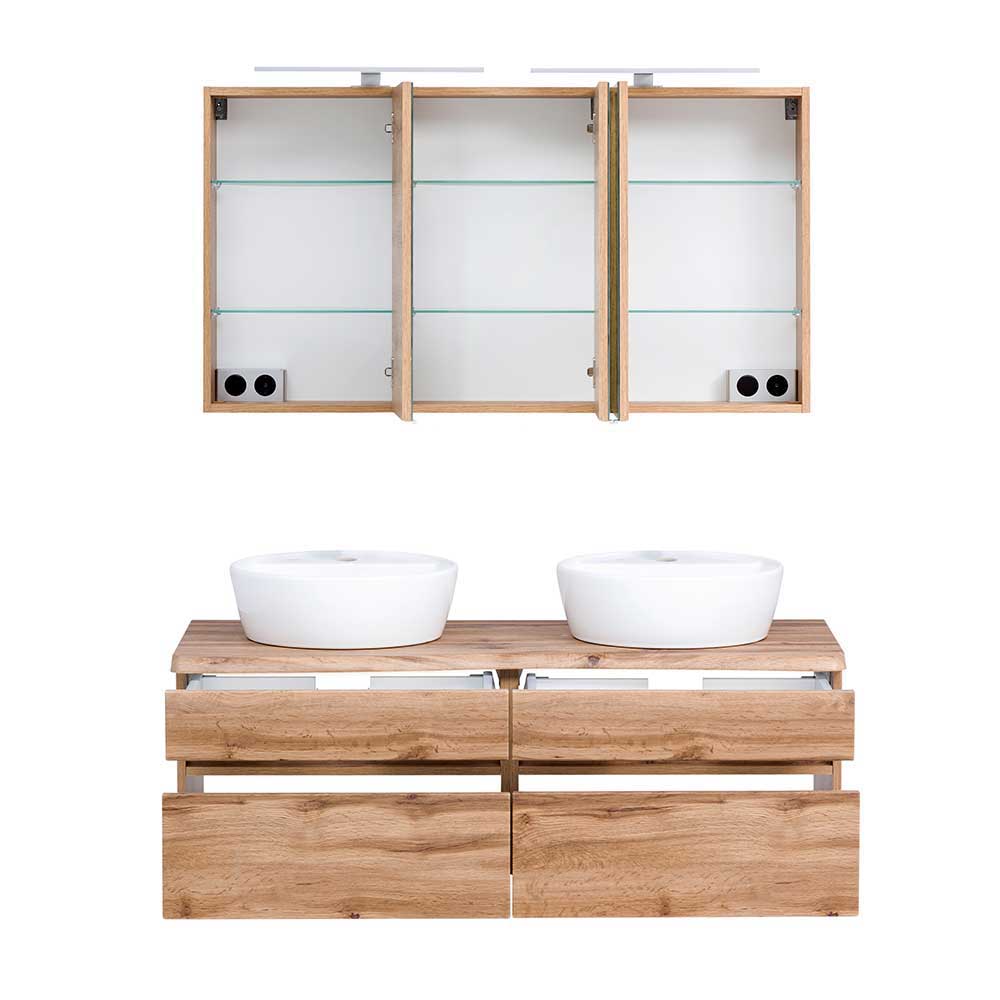 Badezimmermöbel mit zwei Waschbecken - Drumias (dreiteilig)