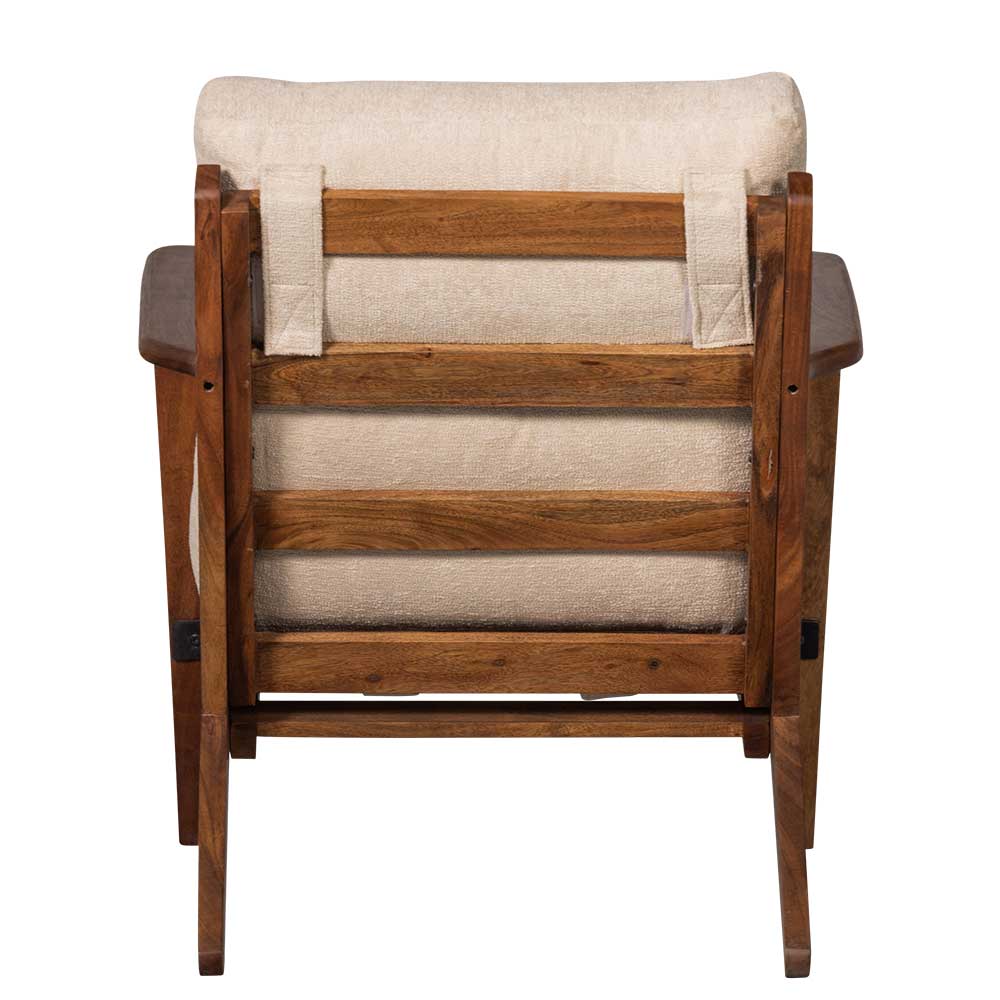 Design Sessel aus Akazienholz mit Polster - Meyden