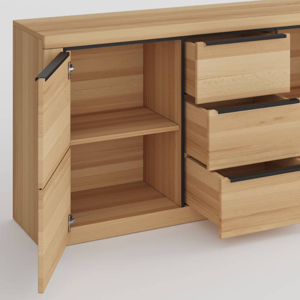 Sideboard in Kernbuche teilmassiv - Bordana