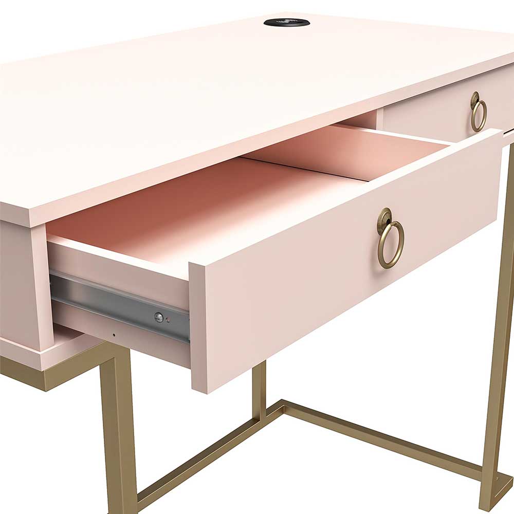 Design-Schreibtisch in Rosa und Messing - Liam