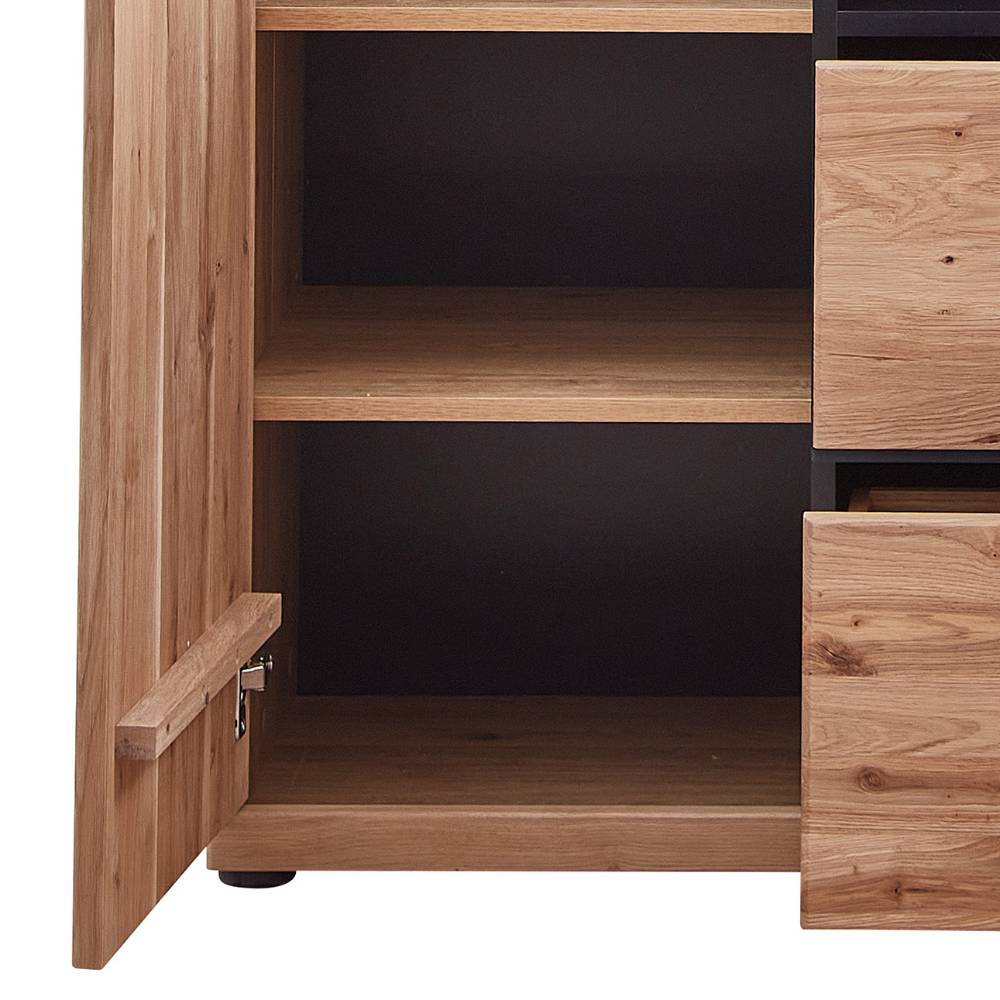 Highboard Vitrine in Wildeiche Bianco - Dritos