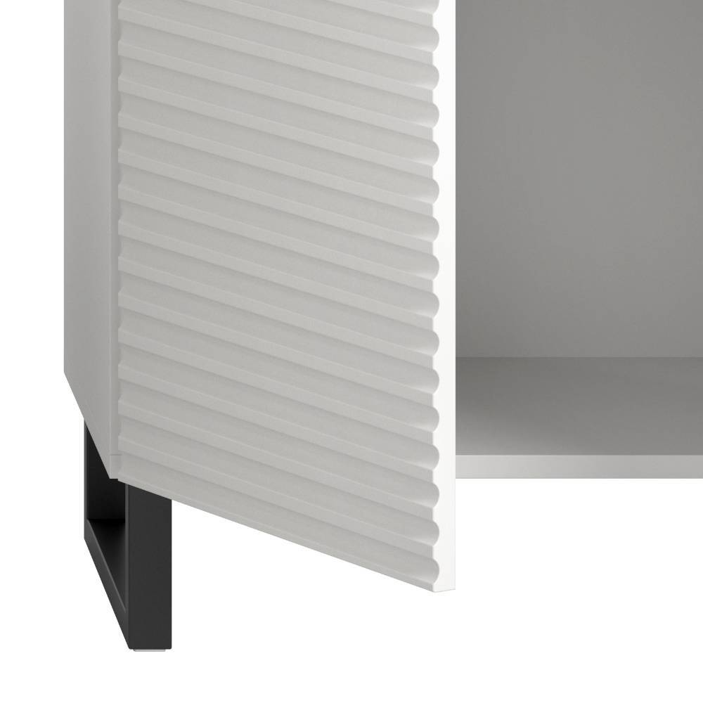 Badezimmer-Hochschrank in Weiß Schwarz - Benedict
