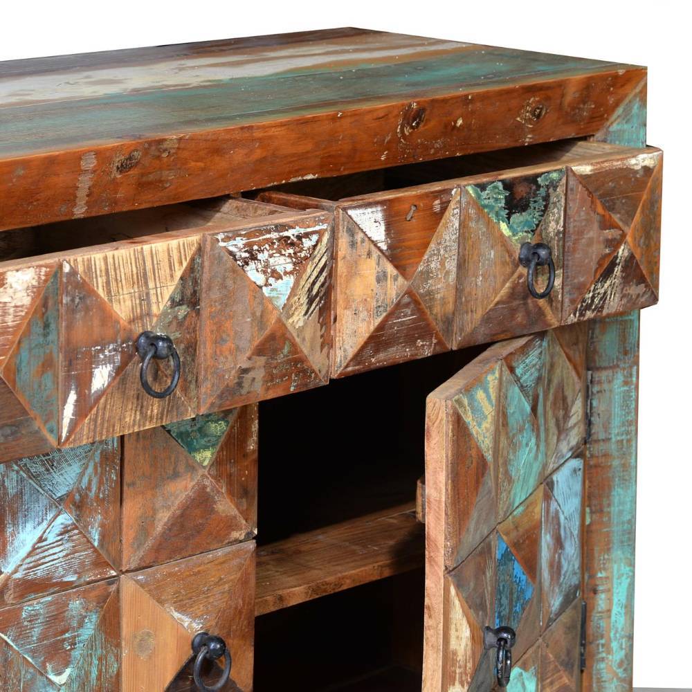 Shabby Chic Kombi-Kommode aus Recyclingholz - Arona