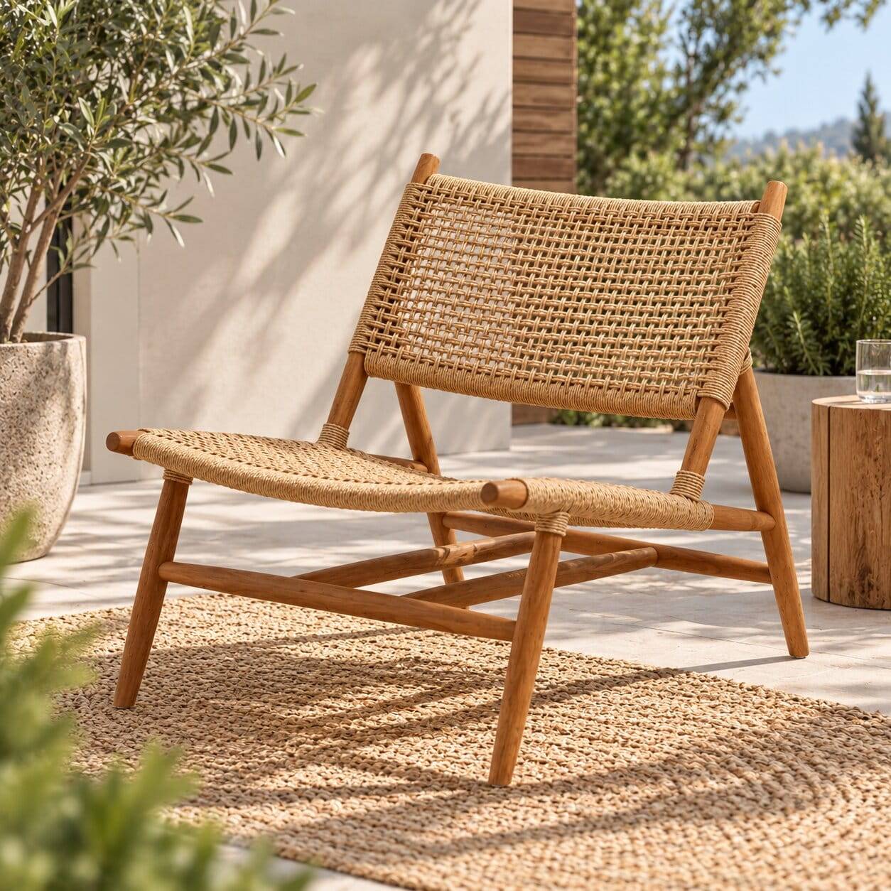 Garten Lounge Sessel aus Geflecht - Max