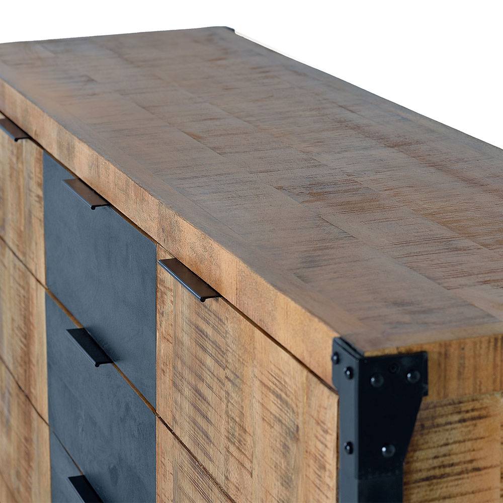 Industrial Sideboard aus Mangoholz mit Metall - Lakumara