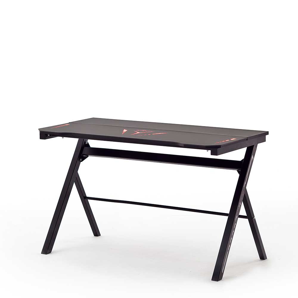 120x60 Design Schreibtisch mit Glas & LED Licht - Deynara