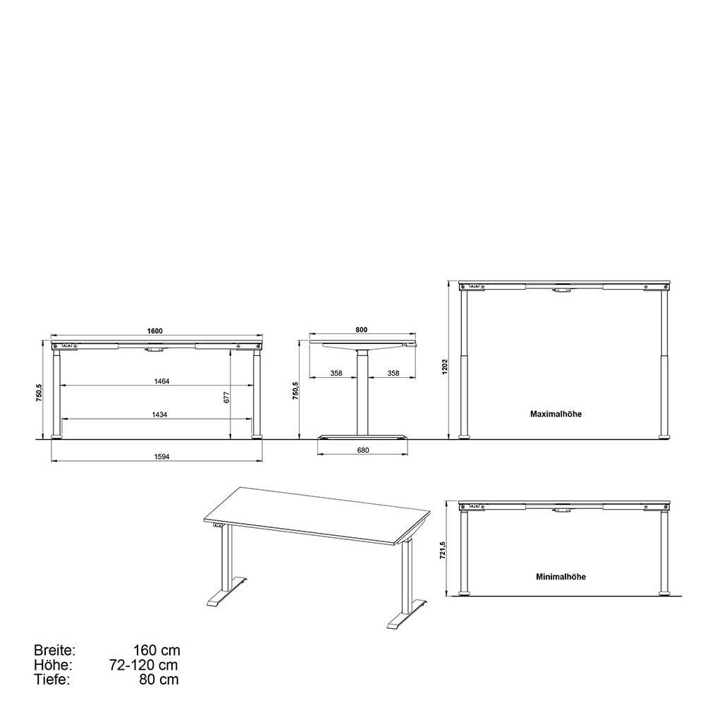 Office Tische & Schrank in Weiß - Sparkle (dreiteilig)