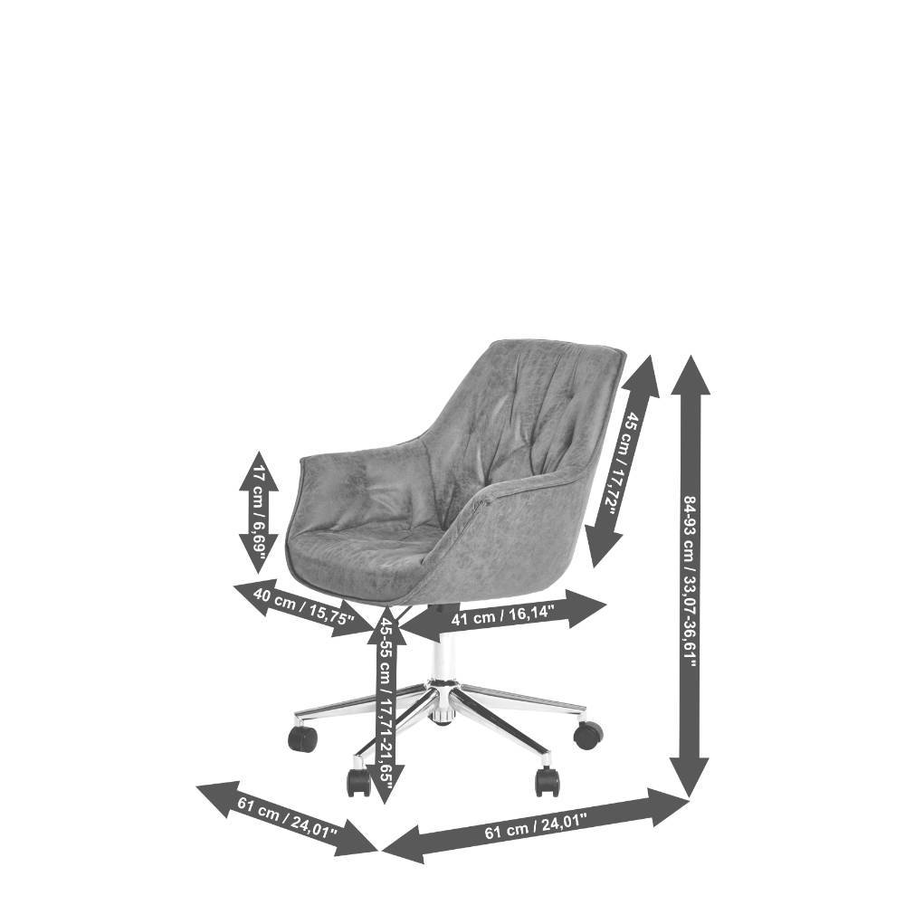 Office Drehstuhl mit Kunstleder-Schalensitz - Detelca