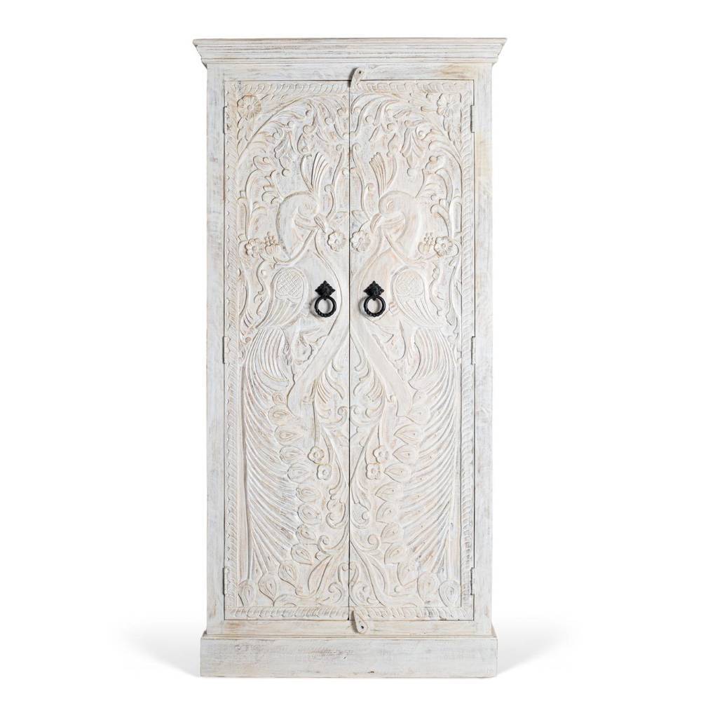 Design Garderobenschrank in Antikweiß - Lubines
