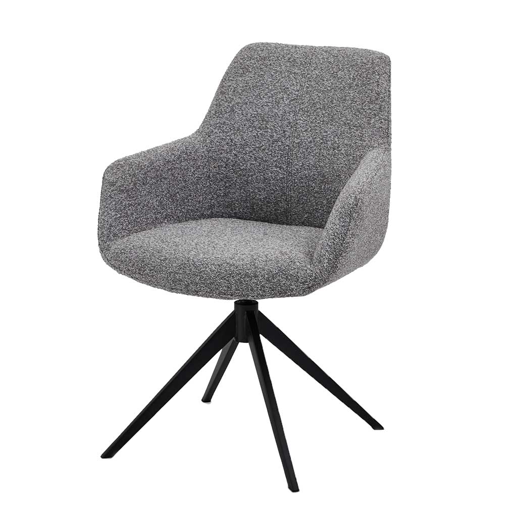 Tischsessel in Grau Boucle - Valines (2er Set)