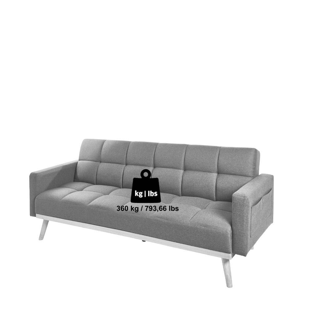Retrodesign Klappcouch in Grau - Roper