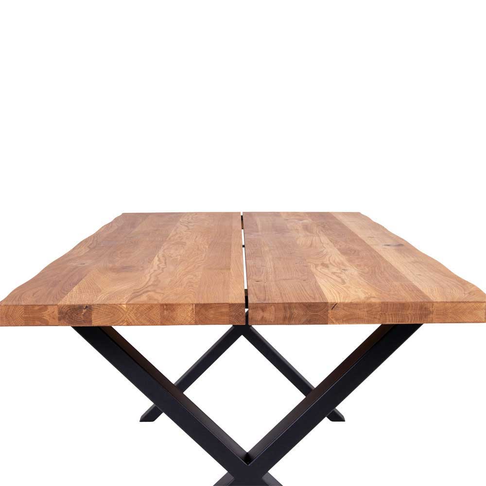 X-Fuß Tisch & Armlehnstühle - Gladiore (siebenteilig)