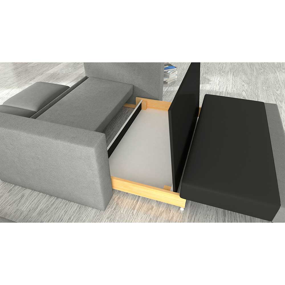 Schlafcouch in Hellgrau Chenille - Ronny