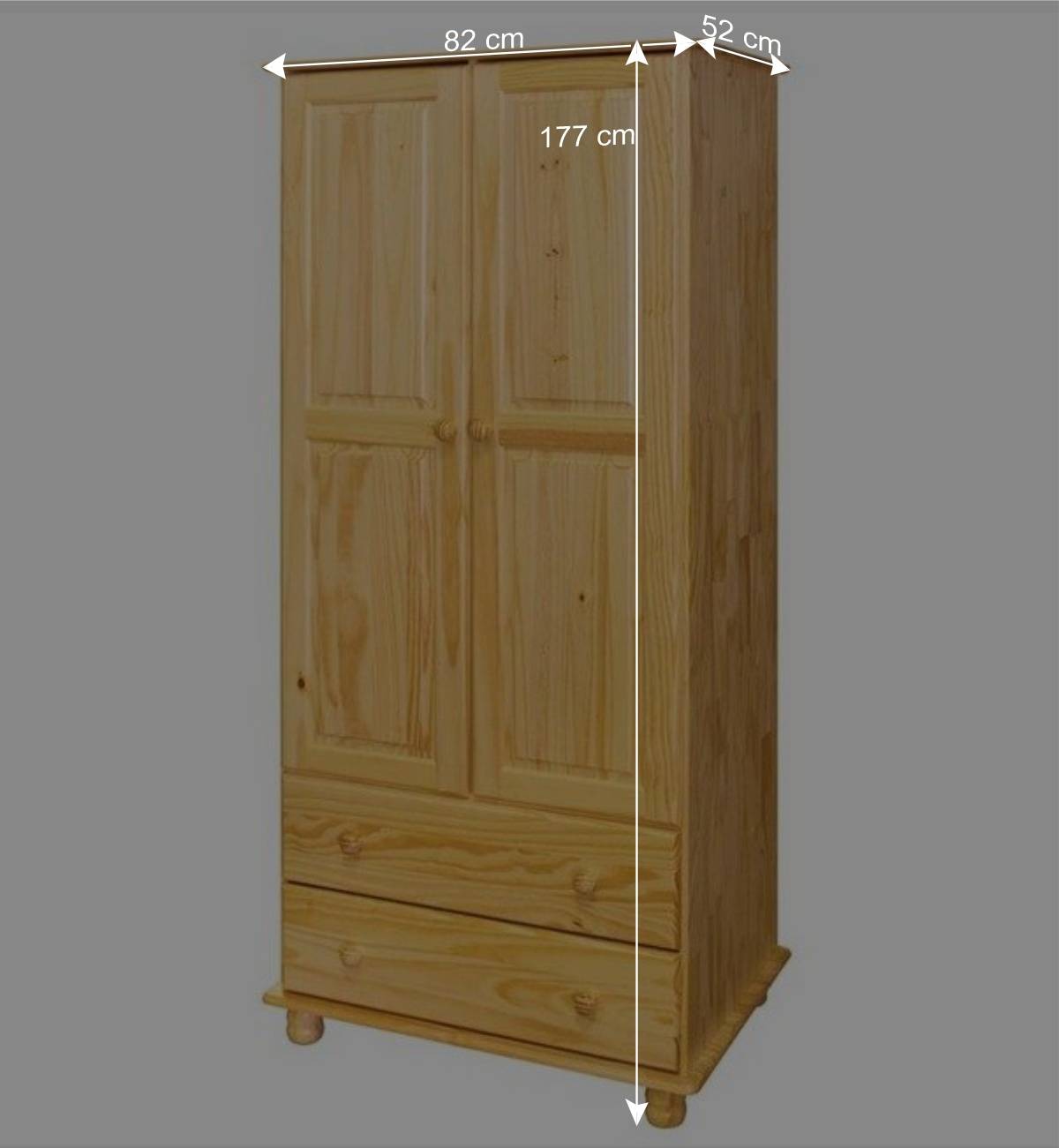 Landhaus Holz Kleiderschrank mit Kugelfüßen - Kascanu