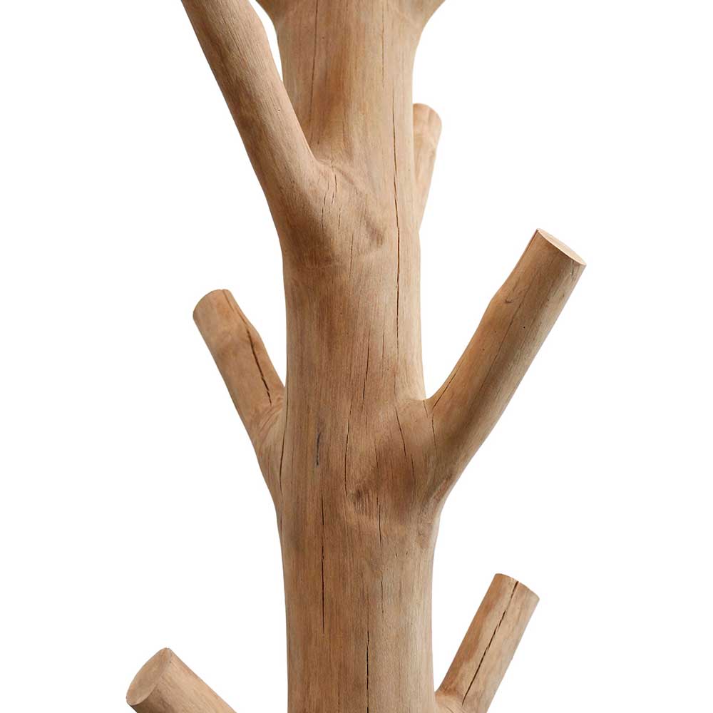 Stehlampe mit Stoffschirm und Naturholz Fuß - Longli