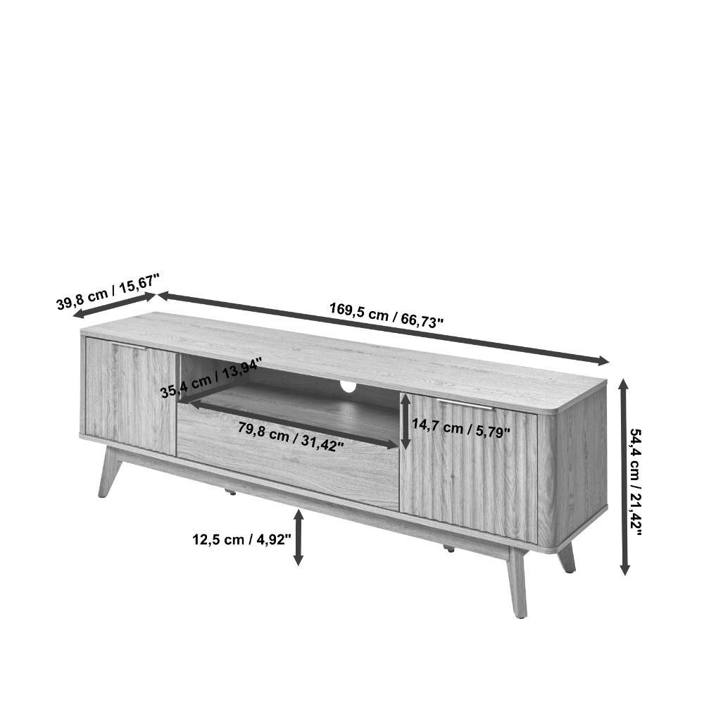 TV-Lowboard in Eiche Holzoptik - Standing