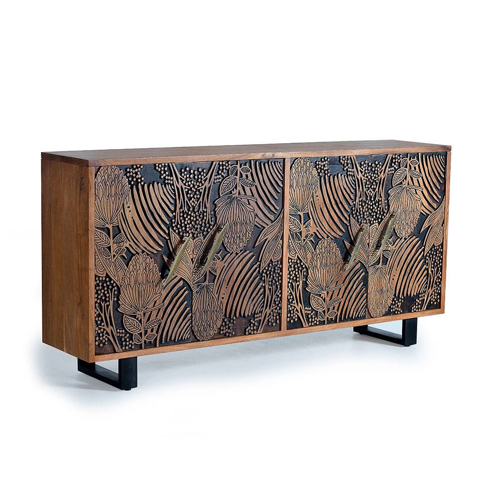 Design Sideboard mit Schnitzerei und Lack - Marcel