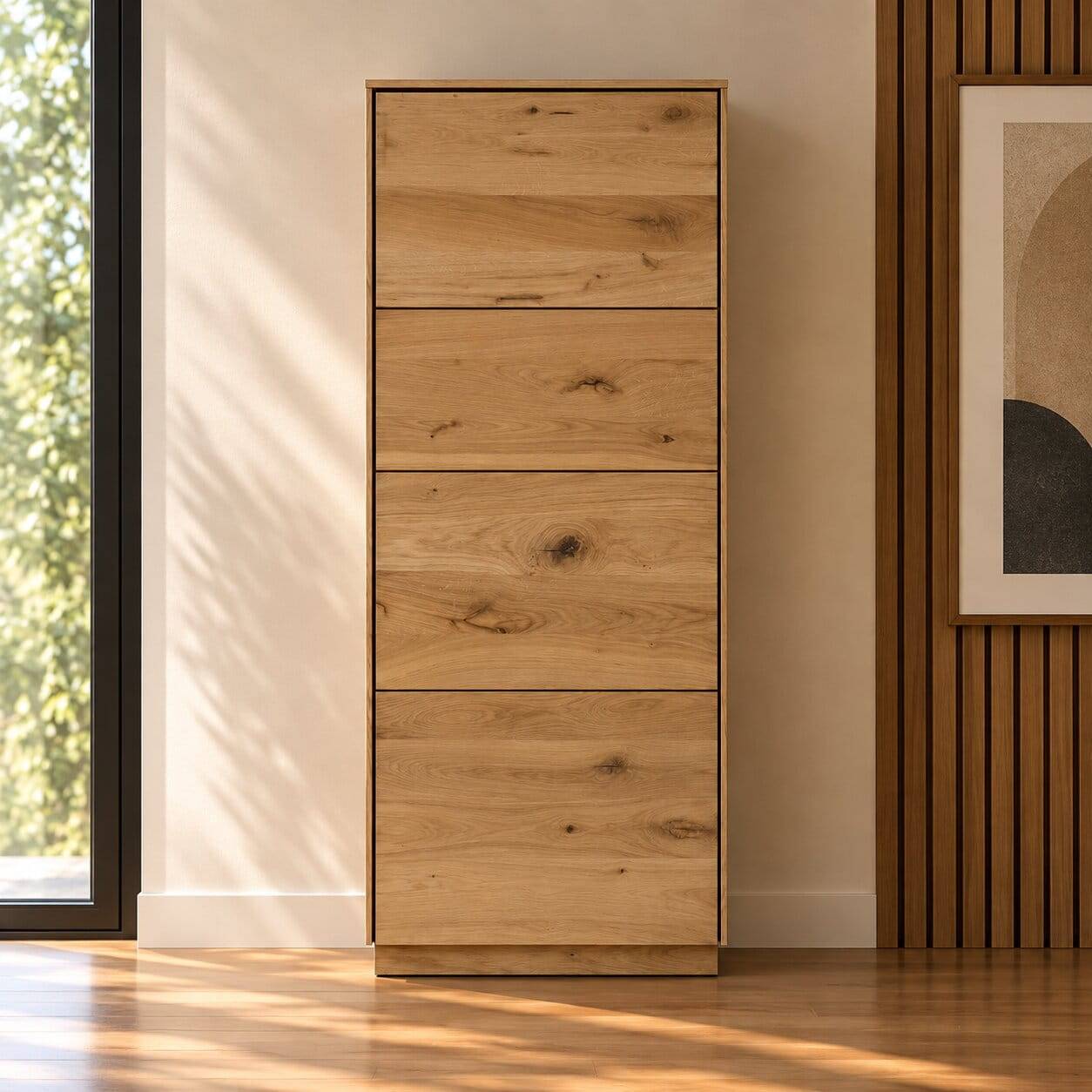 1-türiger Wildeiche Schrank 63x145x44 cm - Obinson