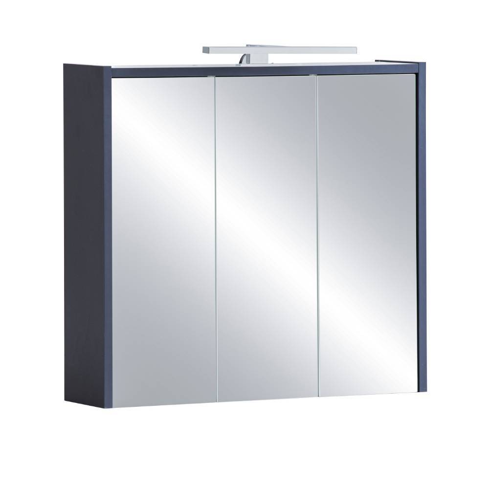 Dunkelblauer Bad-Spiegelschrank 65 cm breit - Castel
