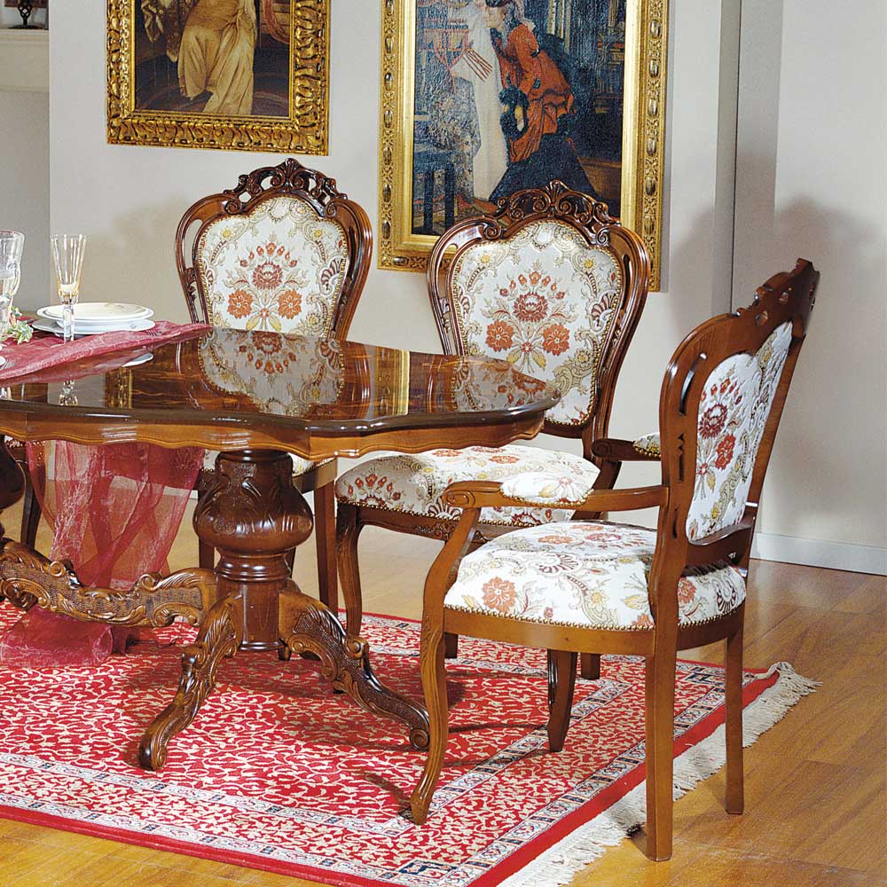 Barock Esszimmer Gruppe Magari mit ovalem Tisch (sechsteilig)
