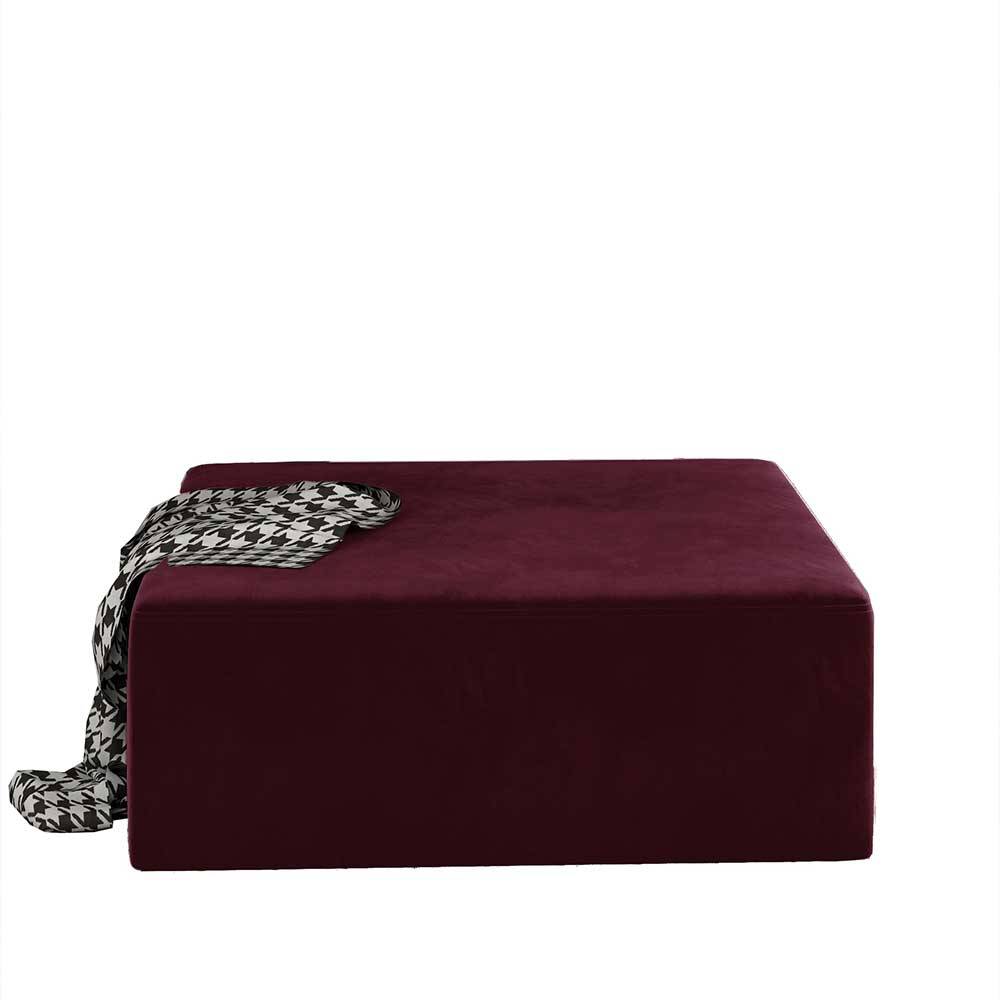 83x83 cm Hocker in Bordeaux Rot - Rotrel