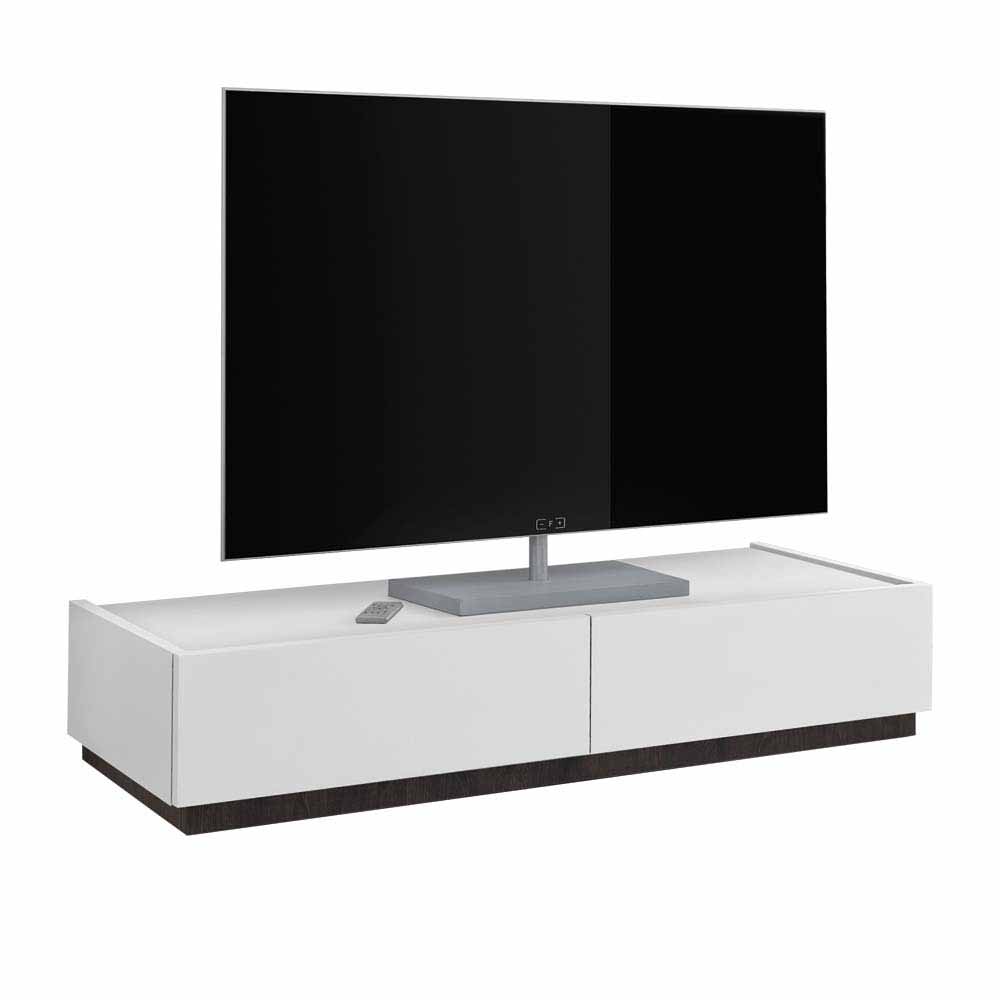 TV Lowboard in Weiß mit Wenge - Omidas