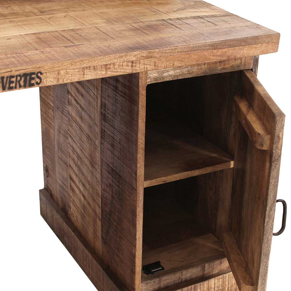 Rustikaler Schreibtisch aus Recyclingholz - Indri