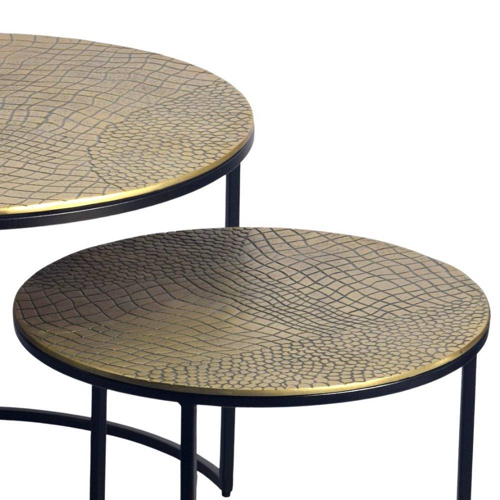 Couchtisch Duo in Reptilhaut Optik - Cumvento (zweiteilig)
