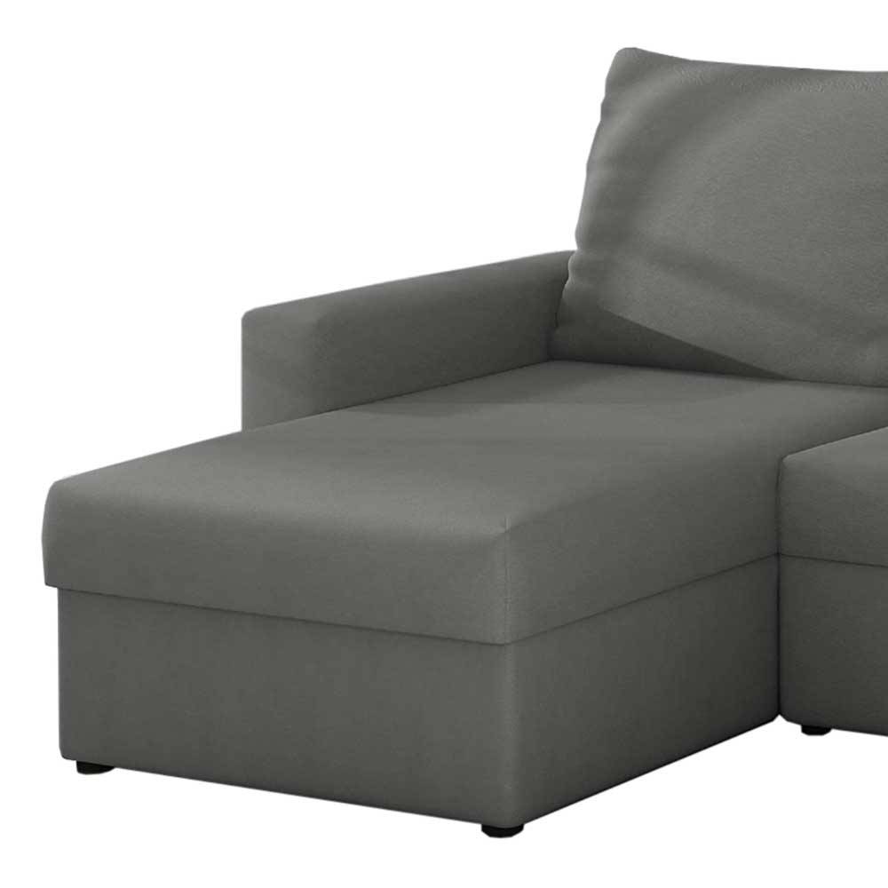 L-Design Schlafsofa in Grau Velours - Zlotka