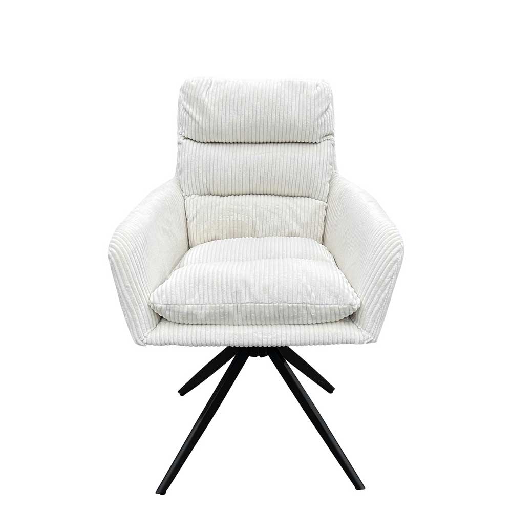 Breitcord Tischsessel in Offwhite - Tonia (2er Set)