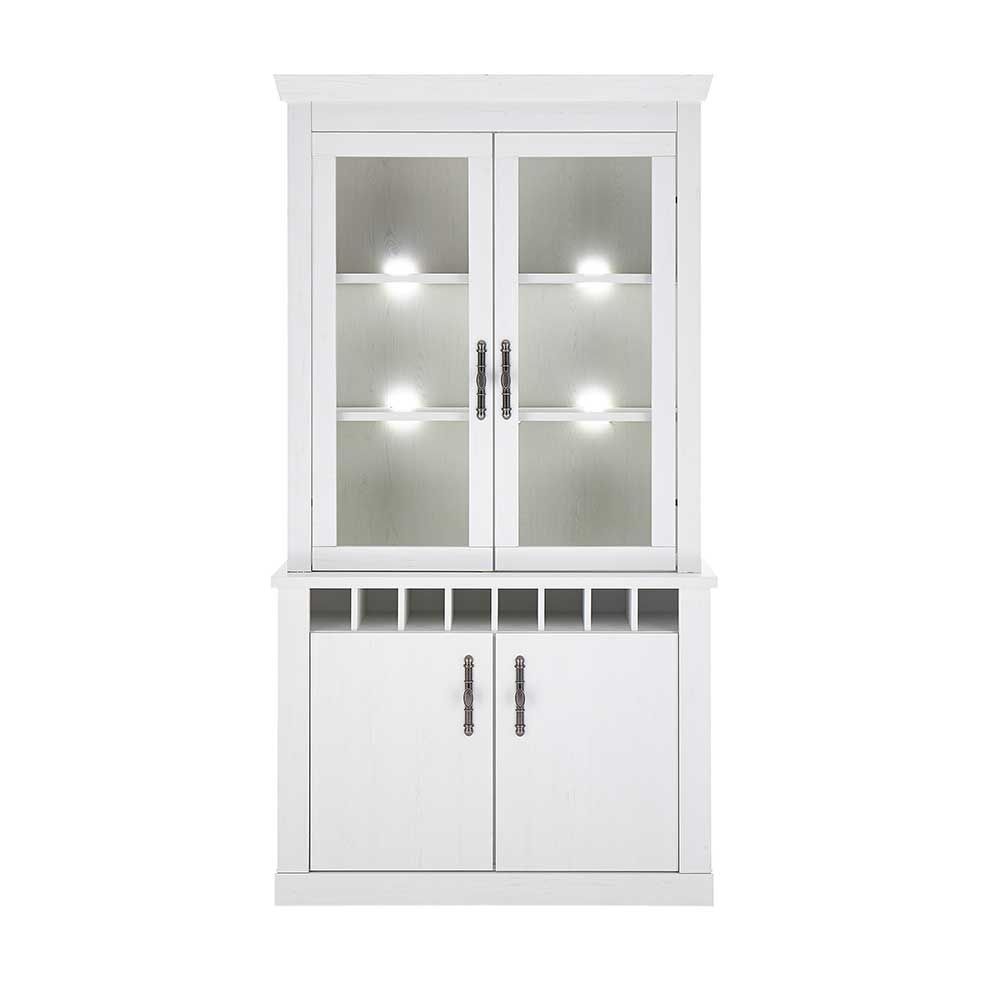Buffet Vitrine in weißer Holzoptik Pinie - Liancos