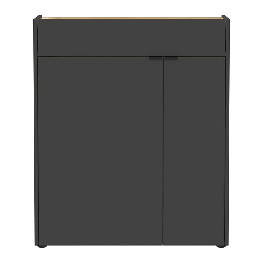 22 cm tiefer Dielenschrank in Dunkelgrau - Sidgarus