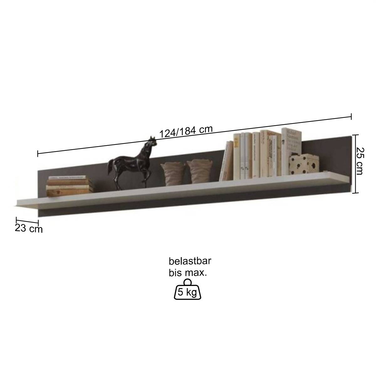 Wandregal Tacroma mit LED Beleuchtung