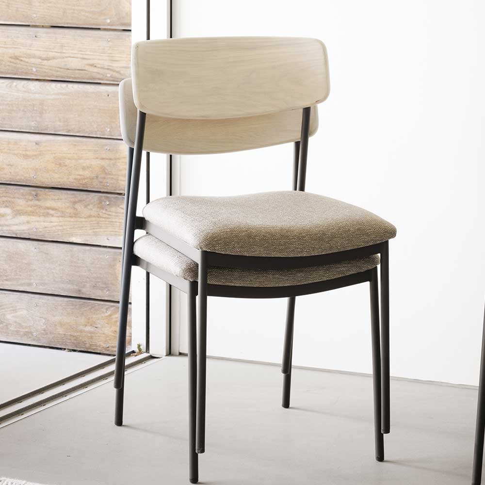 Stühle mit Polstersitz in Beige - Gora (2er Set)