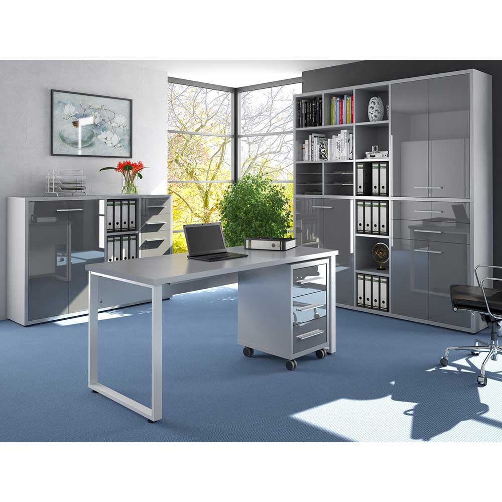 Moderne Office-Möbel in Grau - Tederana (vierteilig)