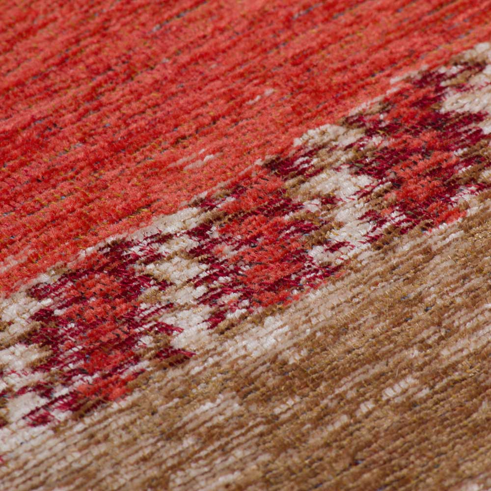Ethno Style Teppich in Rot Beige - Bilbaos