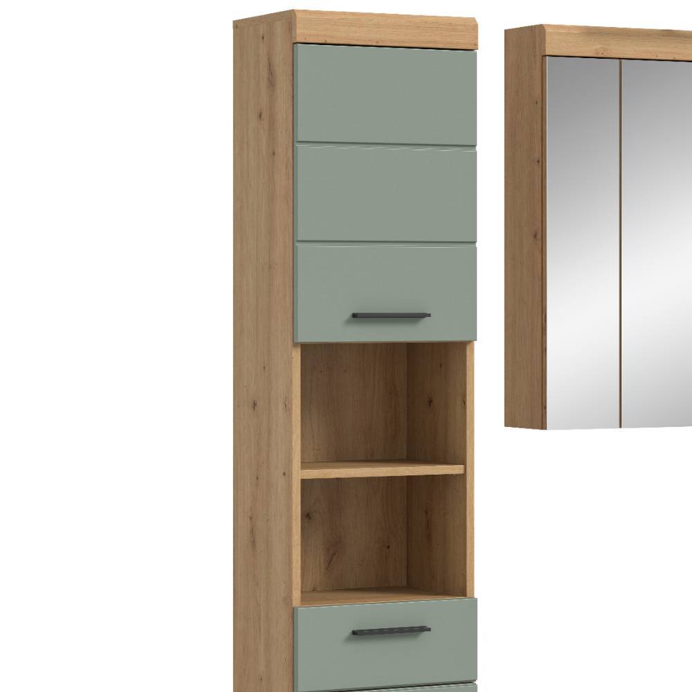 Bad-Waschplatz und Hochschrank Kombi - Tamdato (dreiteilig)