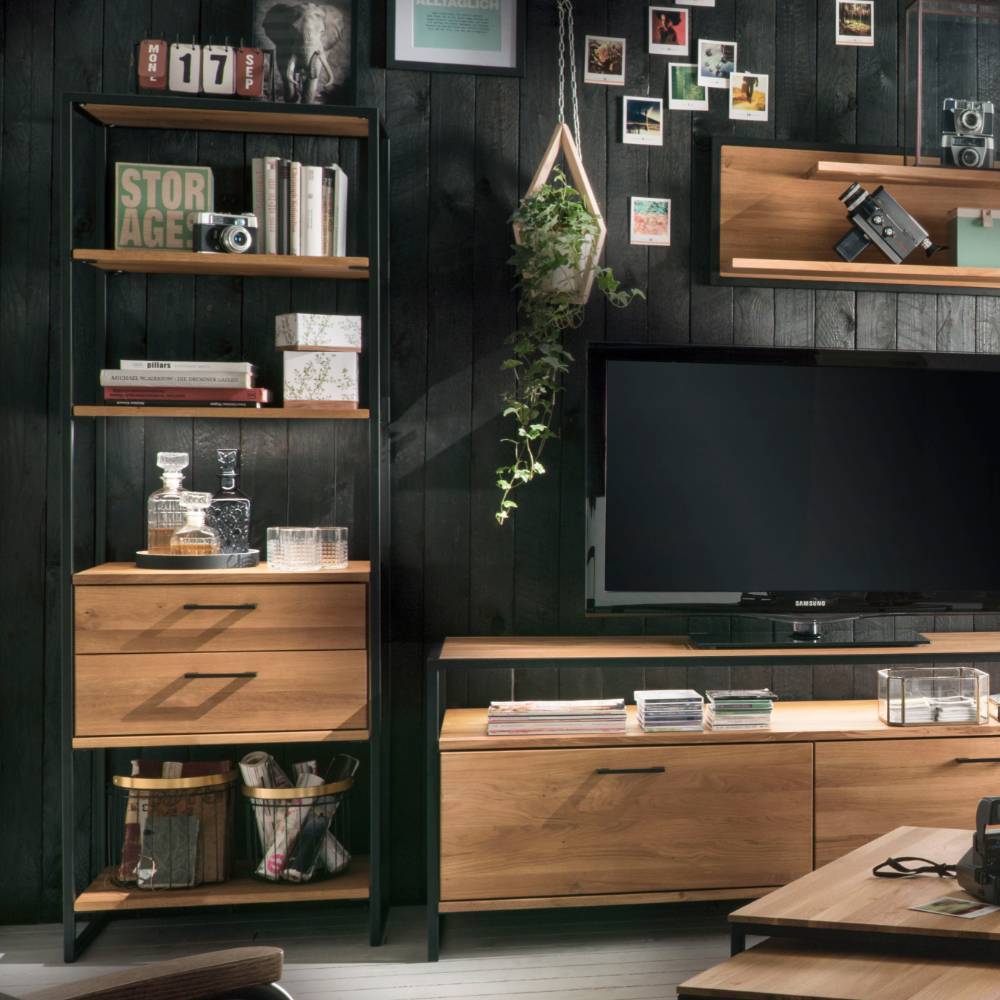 60 cm breites Industrial-Regal aus Wildeichenholz - Ingbo