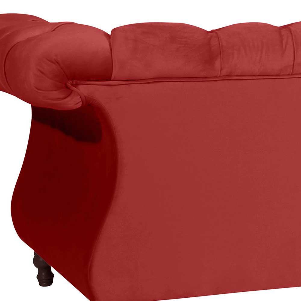 Rotes Zweisitzer Sofa im Barockstil - Henissa