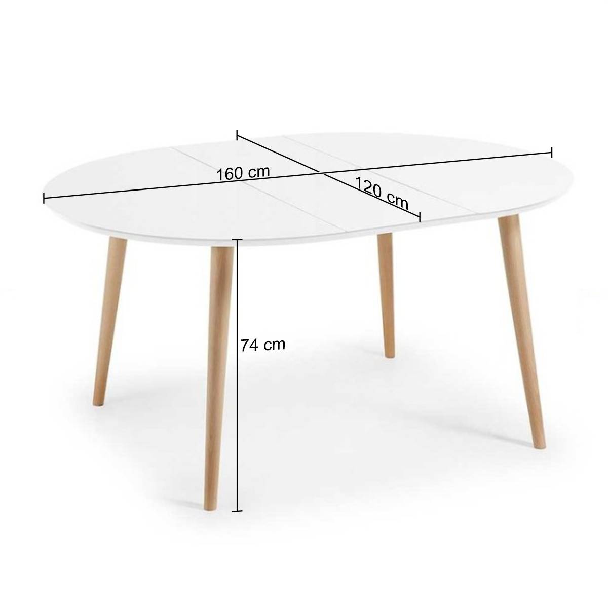 Scandi Chic Ausziehtisch in Rund & Oval - Lutrado