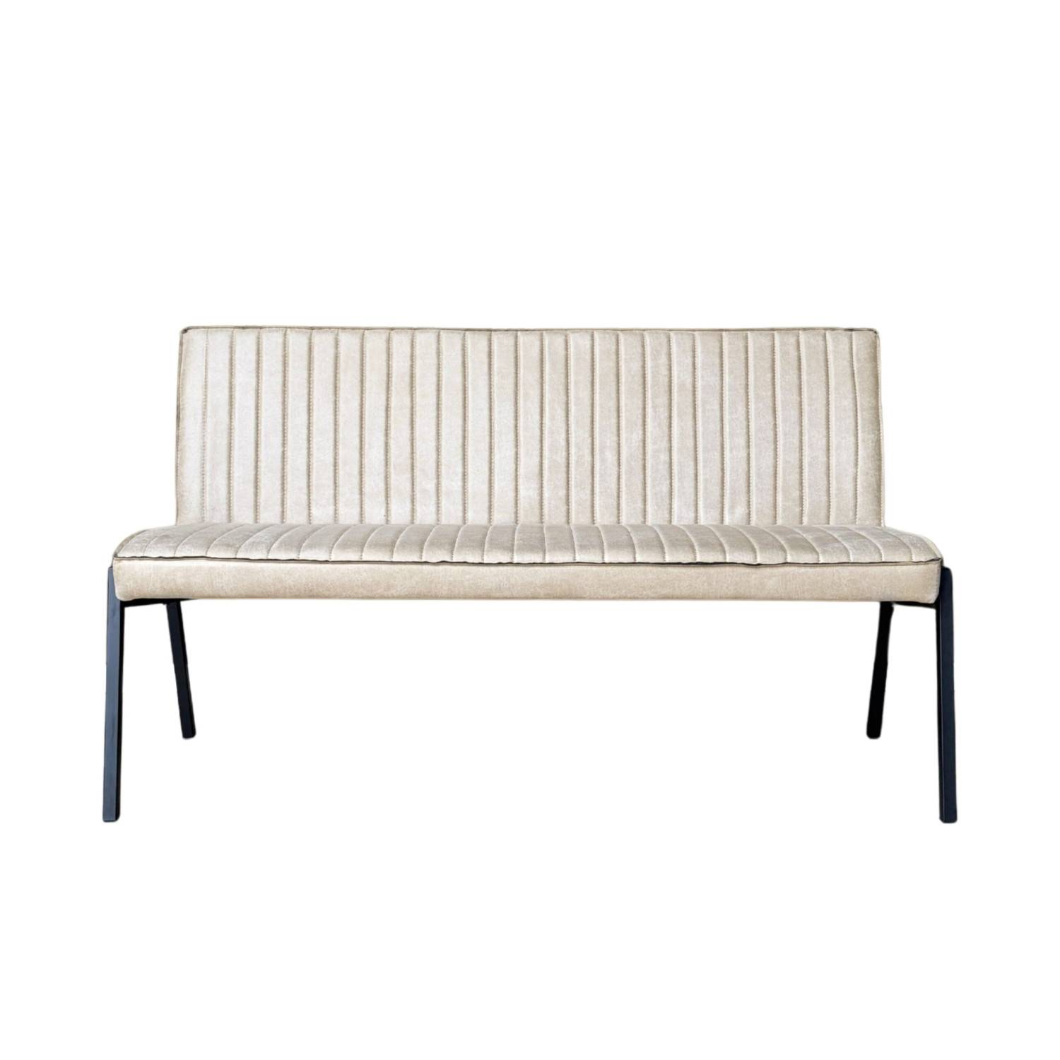 Beige Sitzbank mit Rippenbezug - Arne