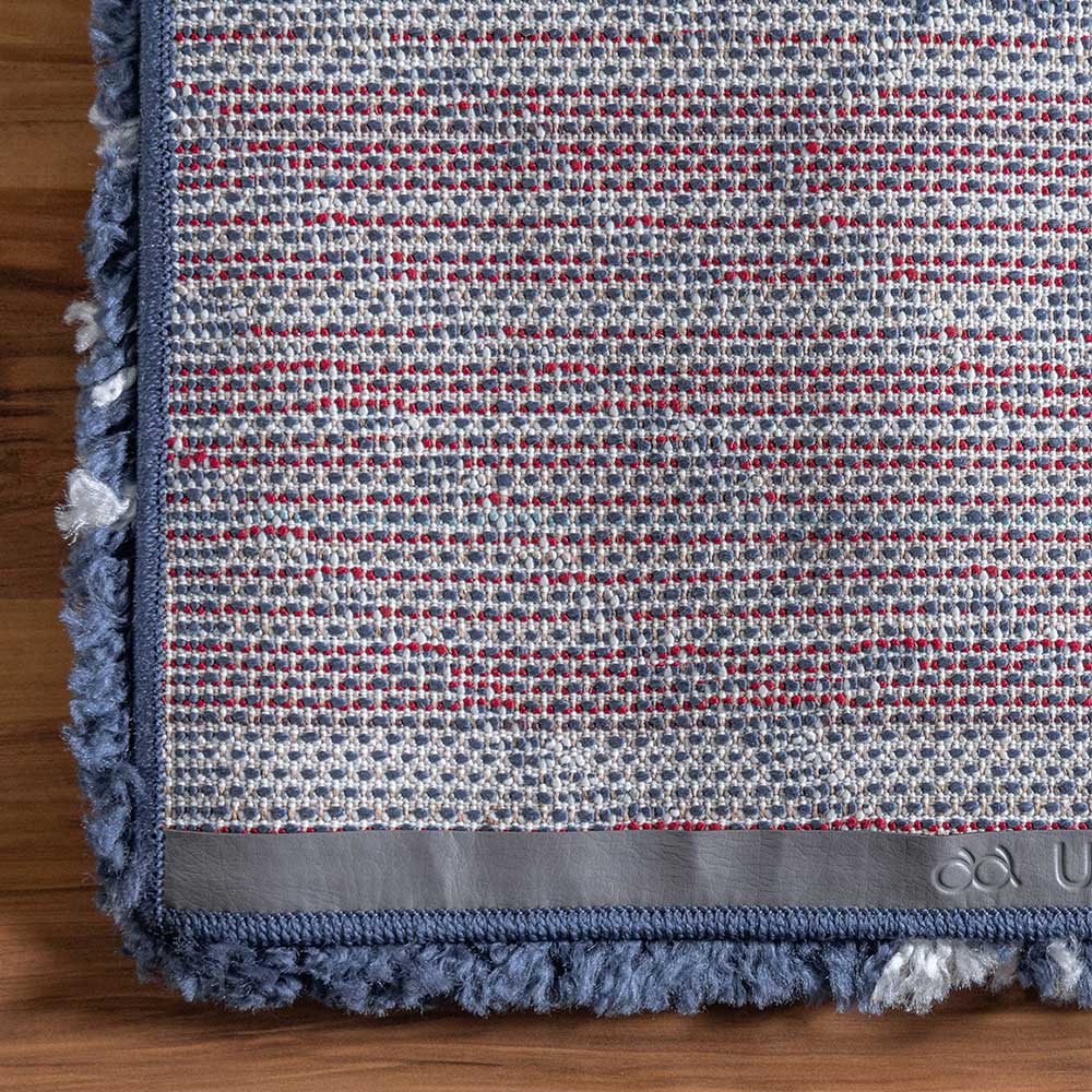 Abstrakt gemusterter Läufer Teppich in Blau - Gunnar